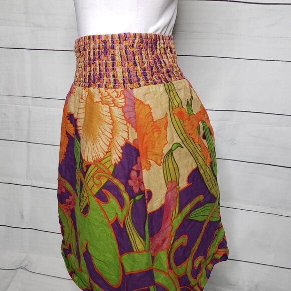 Free People floral abstract skirt XS linen - Picture 2 of 5